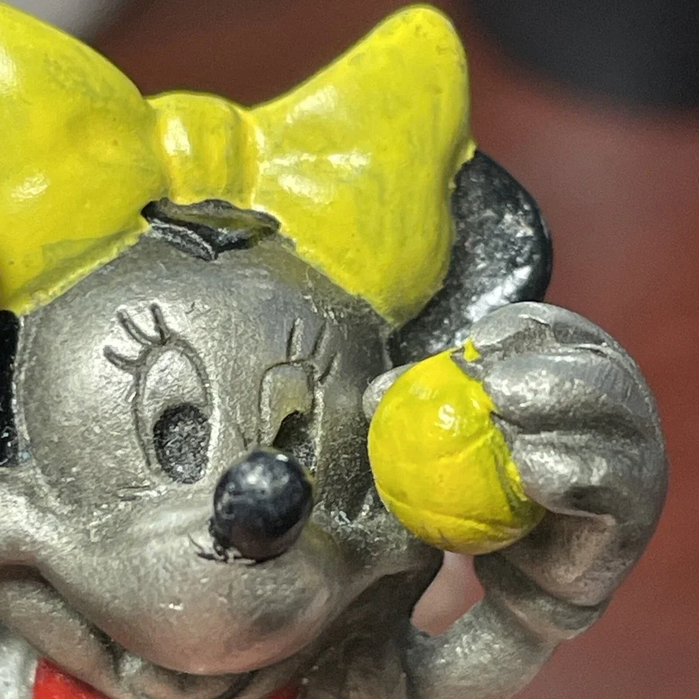 Vtg Disney Minnie Mouse Fine Pewter Figurine Tennis #4823 Hudson Sports 2.25